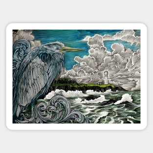 Seaside Heron Sticker